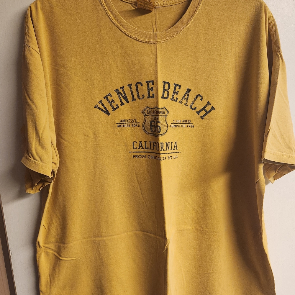 Gildan Mustard Venice Beach Graphic Tee